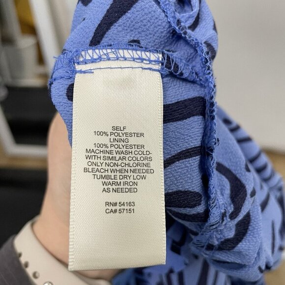 Eliza J Animal Print Zebra Stripe Ruffle Sleeve Dress Periwinkle Blue size 4 - Picture 10 of 10